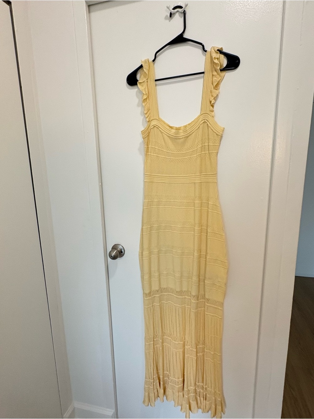 Primark Yellow Ruffle-Shoulder Maxi Dress- Never Used